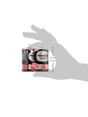 Panasonic R20PNB/2VSE AAA Manganese Battery, Neo, Black, 2 Pack