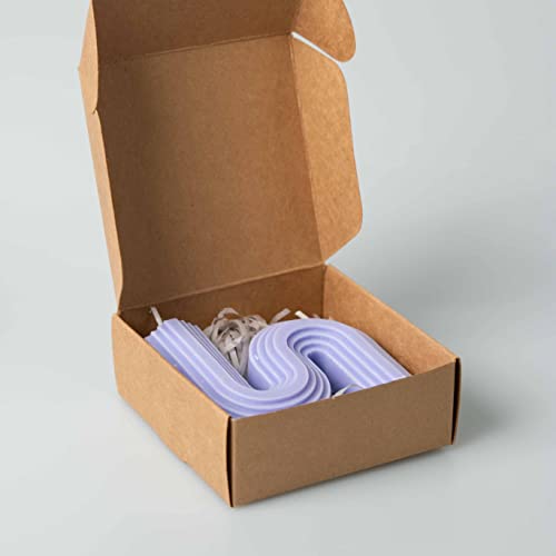 S Form Designer Kerze Lila Vegan Handgefertigt Sojawachs Baumwolldocht Deko Candle Trend