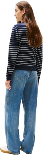 Tommy Hilfiger Cárdigan Jersey Stitch Cardigan Elegante, Multicolor (Dark Night Navy/Ivory Silk STP GS), M