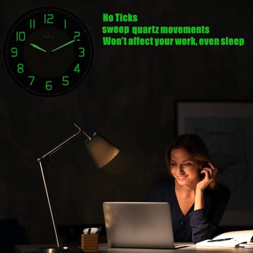 Ajanta 12 Inches Silent Sweep Radium Analog Wall Clock - Night Glow, White Dial - 30x30 cm (P. White)