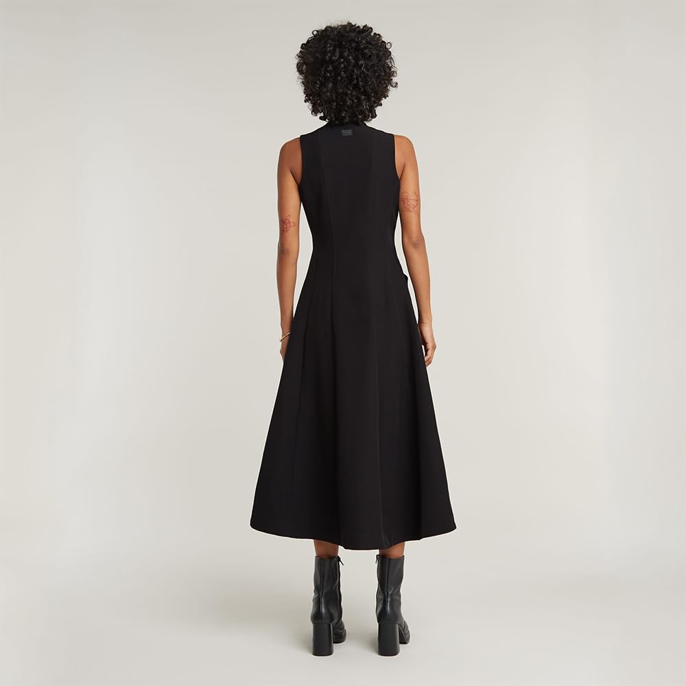 G-STAR RAW Corset Flare Kleid Sleeveless Vestido, Negro Dk Black D23605-9285-6484, M Mujeres