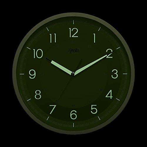 Ajanta 12 Inches Silent Sweep Radium Analog Wall Clock - Night Glow, White Dial - 30x30 cm (P. White)