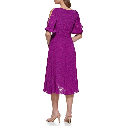DKNY Vestido de Mujer Fuax con Mangas voleteadas, Magnolia, 44