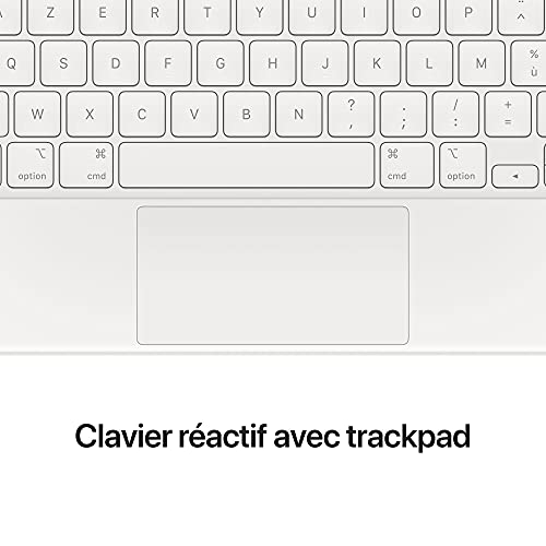 Apple Magic Keyboard: iPad Keyboard and case for iPad Pro 12.9 inch (3rd, 4th, 5th and 6th gen) and iPad Air (M2), Great Typing Experience, Built-in trackpad, French - White