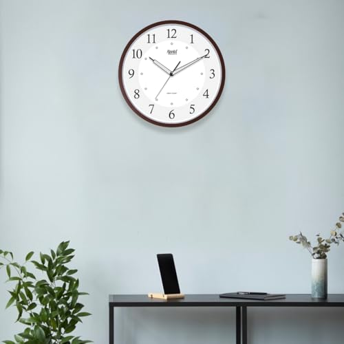 Ajanta 12 Inches Silent Sweep Radium Wall Clock Wall Clock Night Glow Wall Clock Night Vision Clock