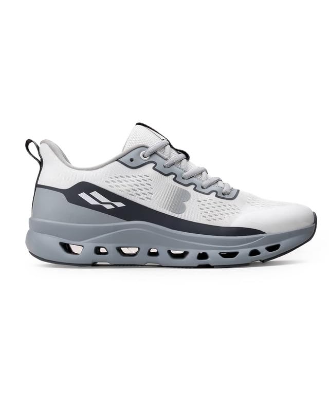 Bacca Bucci Balance Men’s Sports Sneakers | Ultra-Light Jacquard Running Shoes with Cushioned Rebound Sole Stone Grey UK 7