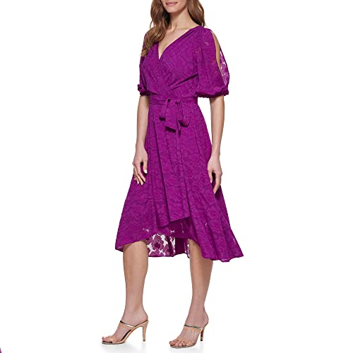 DKNY Vestido de Mujer Fuax con Mangas voleteadas, Magnolia, 44