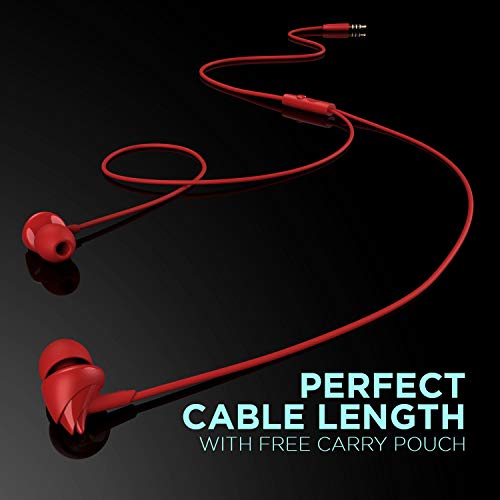 boAt Bassheads 100 in Ear Wired Earphones with Mic(Furious Red)