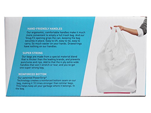 Hippo Sak - Tall Kitchen Garbage Bags with Ergonomic Handles - 13 Gallon Trash Bags - Super Strong, Patented Reinforced Bottom and Leak Proof Tall Kitchen Trash Bags - Heavy Duty Trash Bags (90 Count)