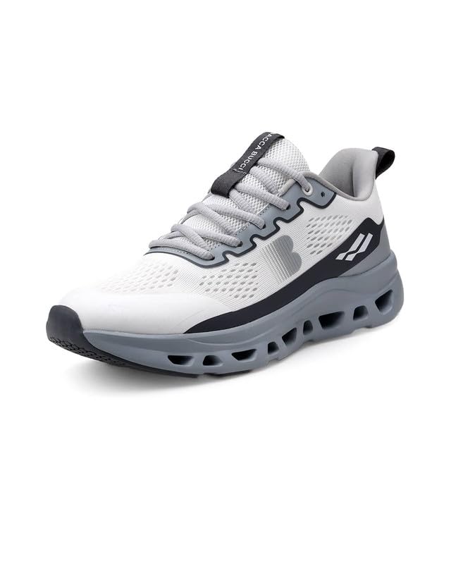 Bacca Bucci Balance Men’s Sports Sneakers | Ultra-Light Jacquard Running Shoes with Cushioned Rebound Sole Stone Grey UK 7