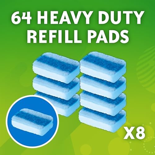 Scrubbing Bubbles Fresh Brush Ağır Hizmet Tipi Tek Kullanımlık Tuvalet Temizleyici Değnek Yedekleri, Tuvalet Kase Lekelerini ve Kireçlenmeyi Çıkarın, 8 ct, 8'li Paket (64 Toplam Doldurma)