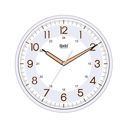 Ajanta 12 Inches Silent Sweep Radium Analog Wall Clock - Night Glow, White Dial - 30x30 cm (P. White)