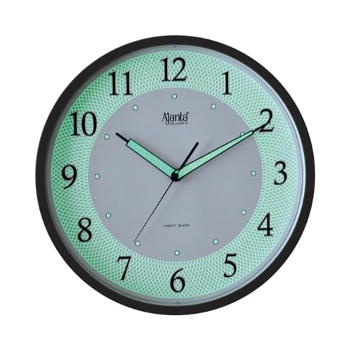 Ajanta 12 Inches Silent Sweep Radium Wall Clock Wall Clock Night Glow Wall Clock Night Vision Clock