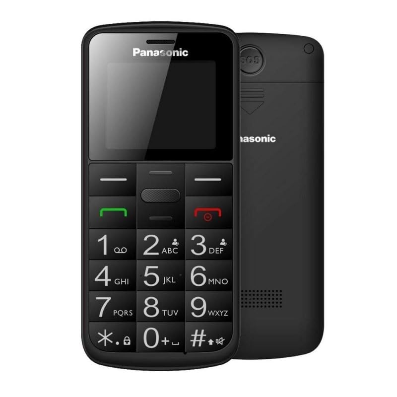 Panasonic KX-TU110 łatwy w użyciu telefon komórkowy (połączenia priorytetowe, jasny, kolorowy wyświetlacz TFT LCD, duże przyciski, dioda LED), czarny