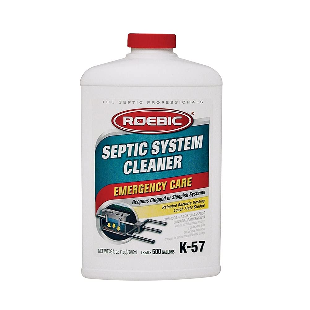 Roebic K-57-Q Septic System Cleaner: 32 Ounces, Cleans and Maintains Septic Systems for Optimal Performance (Pack of 4)