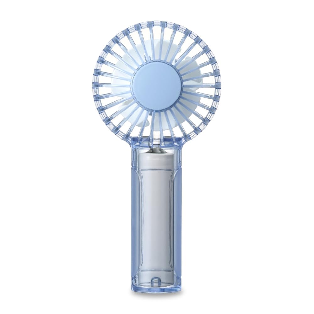 Doshisha FSA-54B BL Handy Fan, Small, Rechargeable (Type-C), 4 Levels of Airflow, Clear Handy Fan, Blue