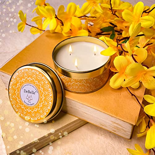 DeBelle Luxe Scented Soy Wax Candle Combo Pack of 5 | Best Gift for Home, Office | 3 Wick Candle | Aromatherapy Candle| Floral| Reusable Tin