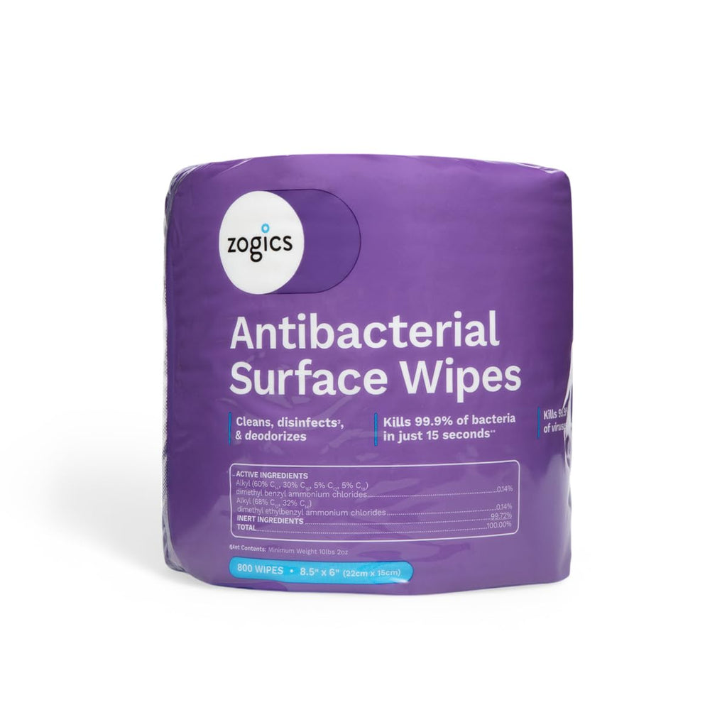 Zogics Antibacterial Disinfecting Wipes, 800 Count Roll