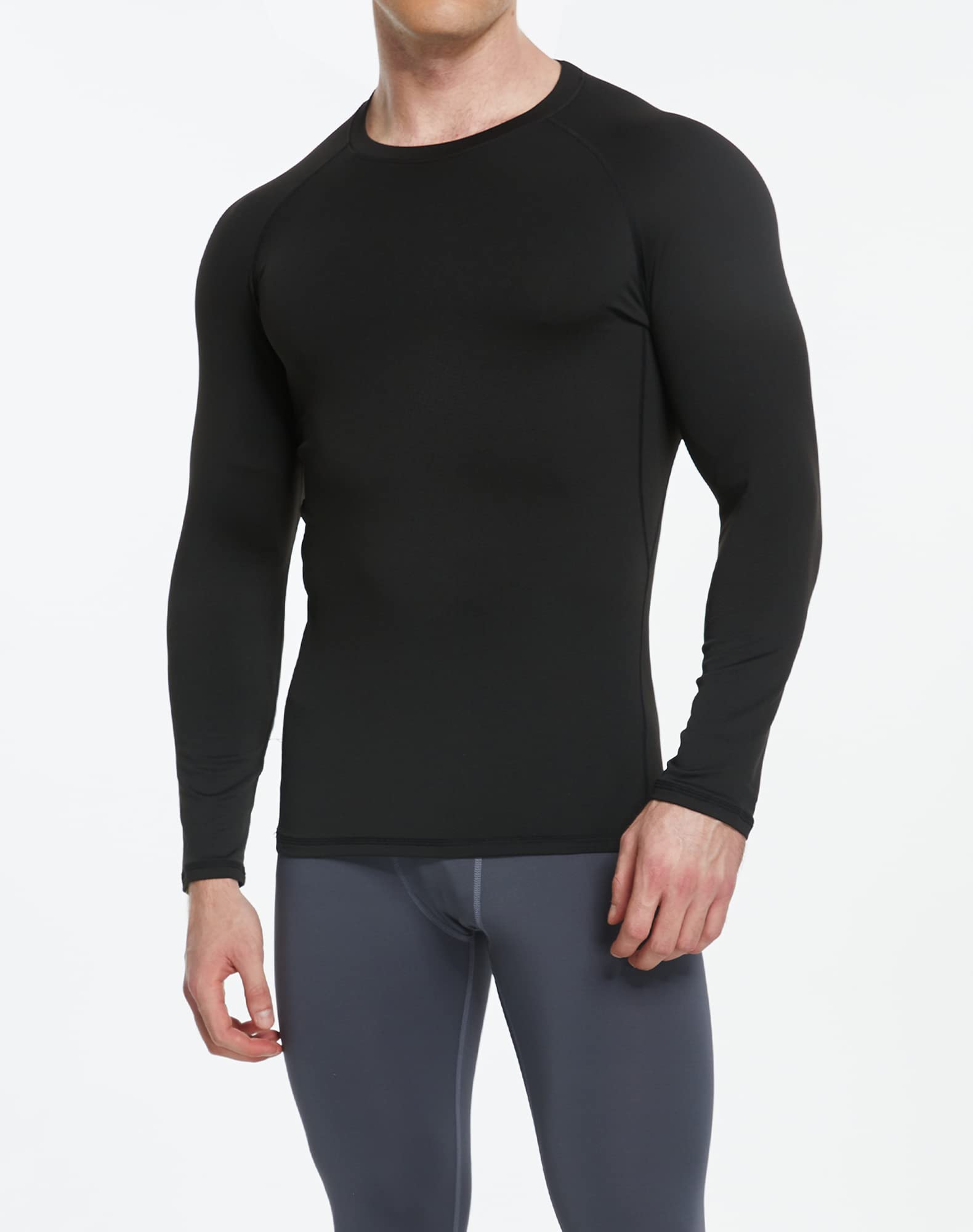 Paquete de 4 camisas de compresión para hombre, manga larga, atléticas, para clima frío, capa base, camiseta interior para entrenamiento, baloncesto