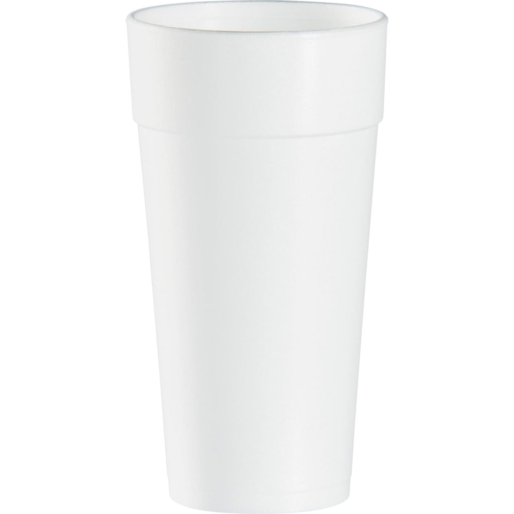 DART 24J16 Drink Foam Cups, Hot/Cold, 24oz, White, 25 Per Bag (Case of 20 Bags) (DCC24J16)