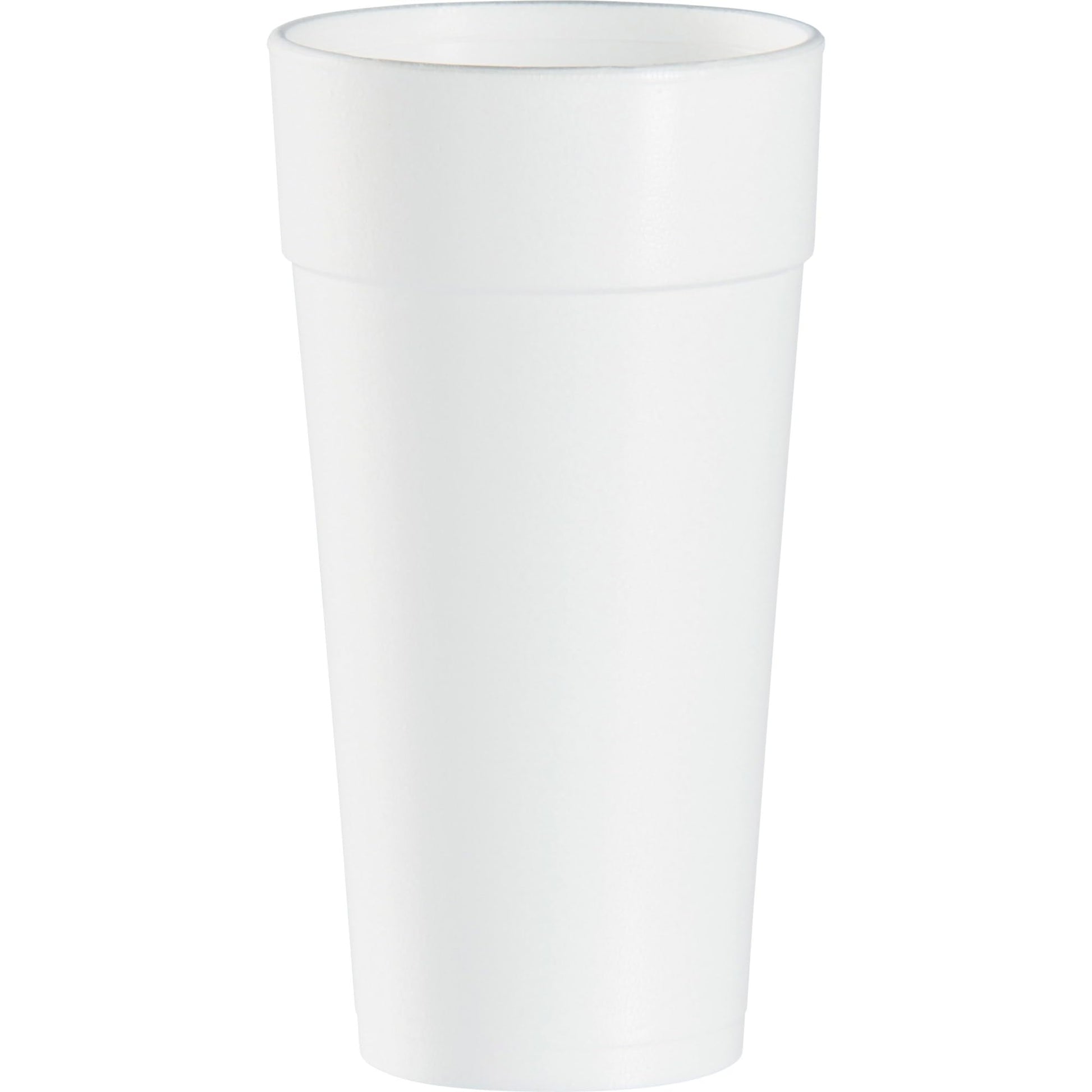 DART 24J16 Drink Foam Cups, Hot/Cold, 24oz, White, 25 Per Bag (Case of 20 Bags) (DCC24J16)