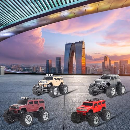 Popsugar Off Roader Rechargeable Remote Control Car | Monster Truck with 2 Speeds | 4 Headlight Modes | Lithium Battery | C-Type Charging | Remote Control Car for Kids | Made in India, Black Mat