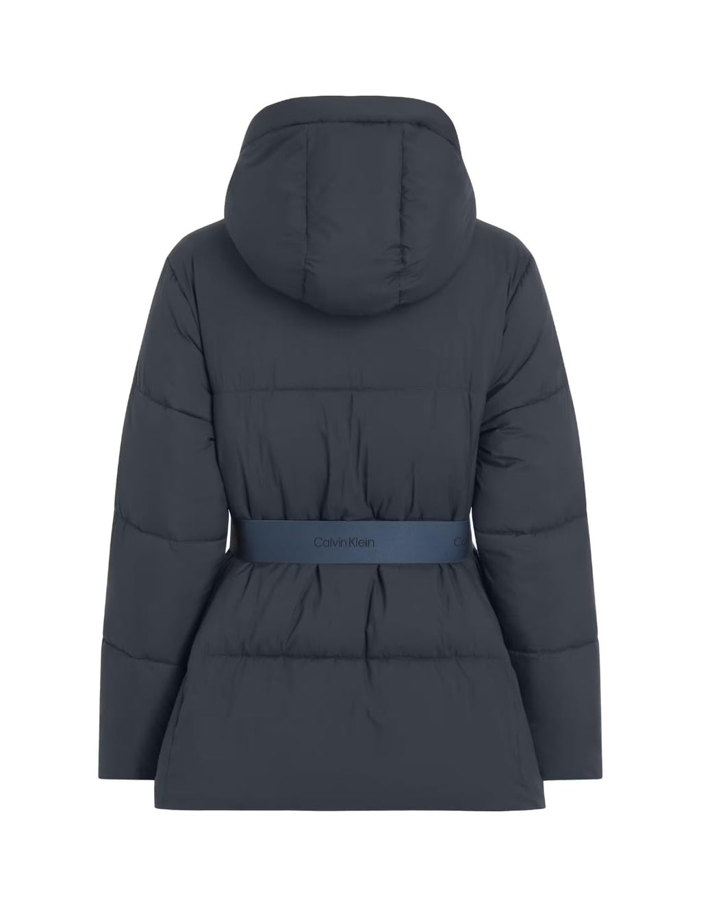 Calvin Klein Cazadora acolchada Mujer Logo Belt Short Puffer con cinturón, Azul (Ink), S