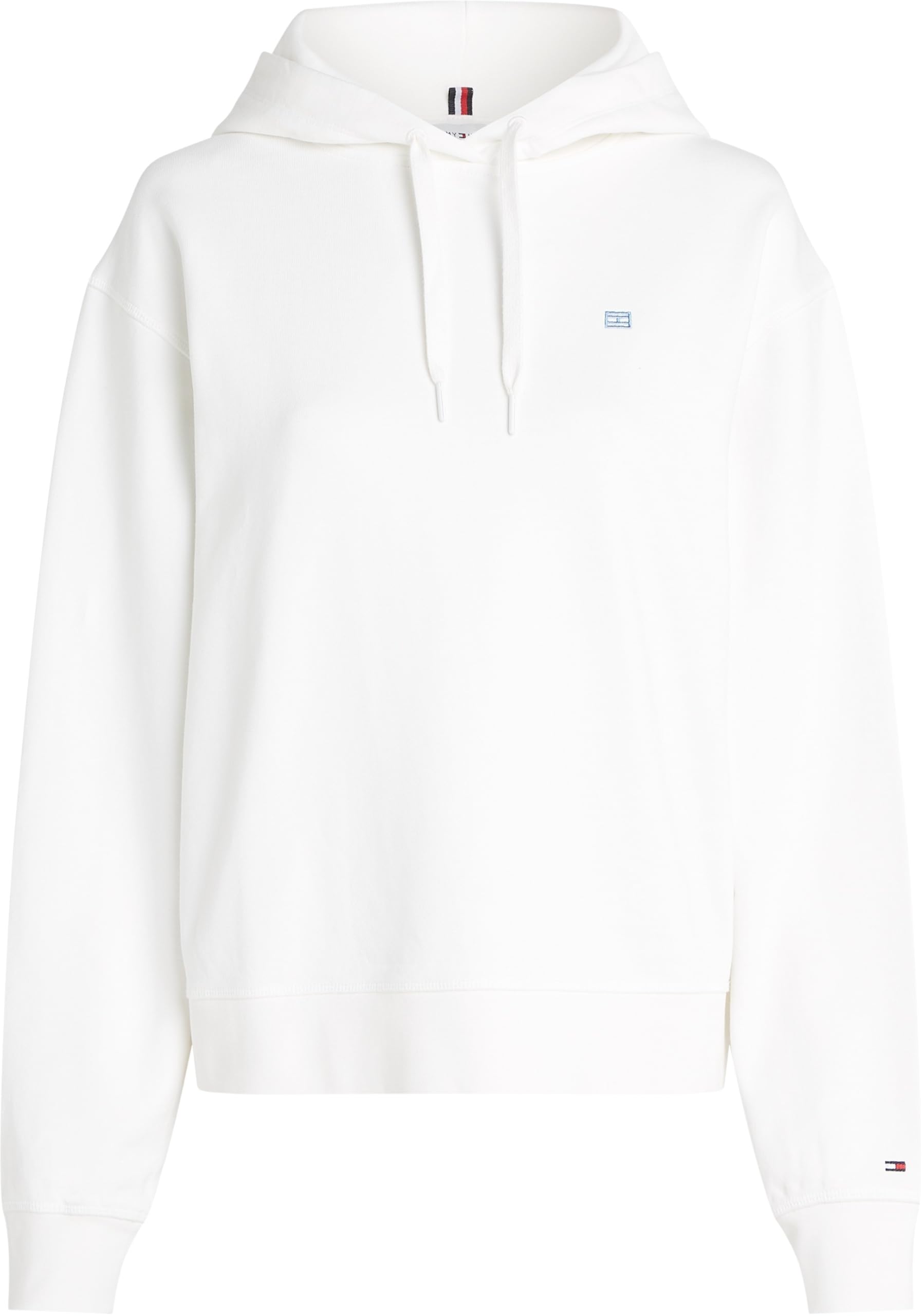 Tommy Hilfiger Hoodie Mujer Contrast Flag Regular Fit, Blanco (Ecru), S