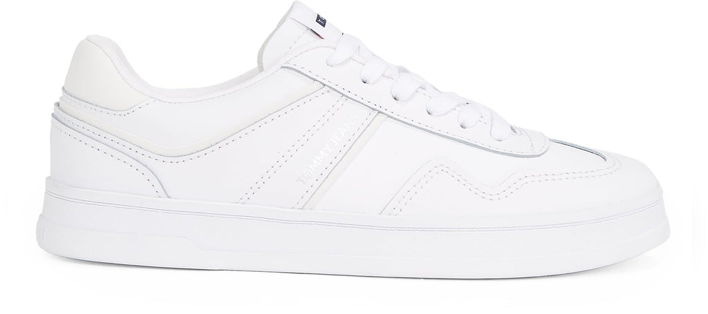 Tommy Jeans Low Profile Sneaker Mujer Greenwich Leather Elegante, Blanco (White), 37