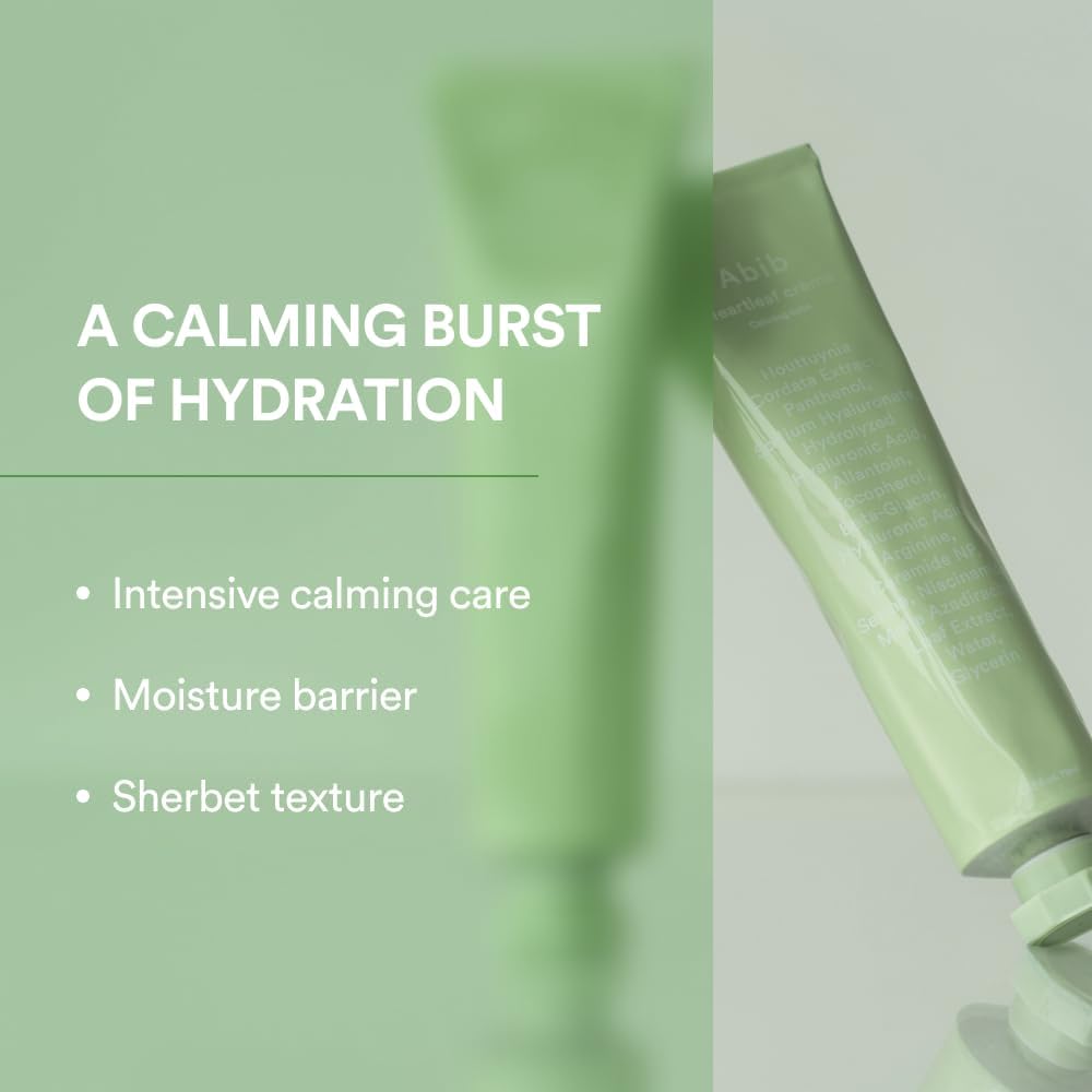 Abib Heartleaf Cream Calming Tube 2.53 fl oz I Korean Skincare Moisturizer for Soothing, Redness