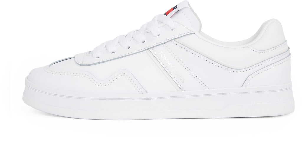 Tommy Jeans Low Profile Sneaker Mujer Greenwich Leather Elegante, Blanco (White), 37
