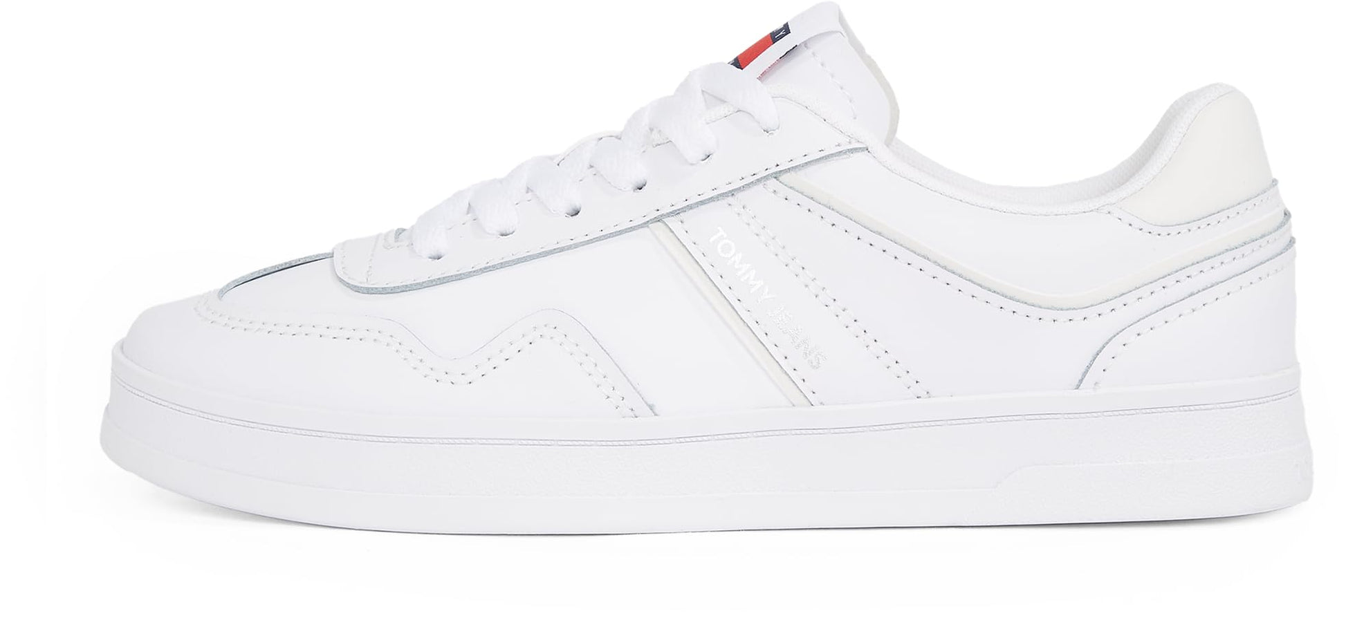 Tommy Jeans Low Profile Sneaker Mujer Greenwich Leather Elegante, Blanco (White), 37