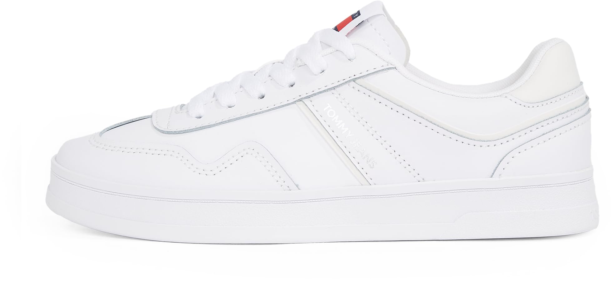 Tommy Jeans Low Profile Sneaker Mujer Greenwich Leather Elegante, Blanco (White), 37