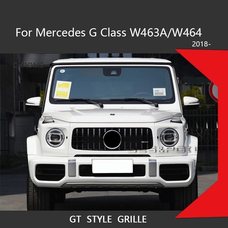 Car Craft Front Bumper Grill Compatible With Mercedes G Class W463 2019-2023 G Wagon G500 G550 G63 G65 G55 Front Bumper Grill W464 Grill Gtr Silver