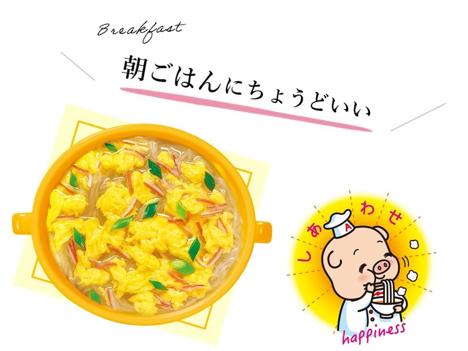 ACECOOK Instant Harusame(Cellophane noodle) Soup Beaten Egg, 0.7oz x 6 cups(for 6 servings) [JAPAN IMPORT]