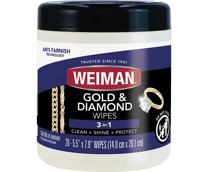 Weiman Silver Wipes - Jewelry Wipes 6 Pack - Cleaner and Polisher for Silver Jewelry Sterling Silver