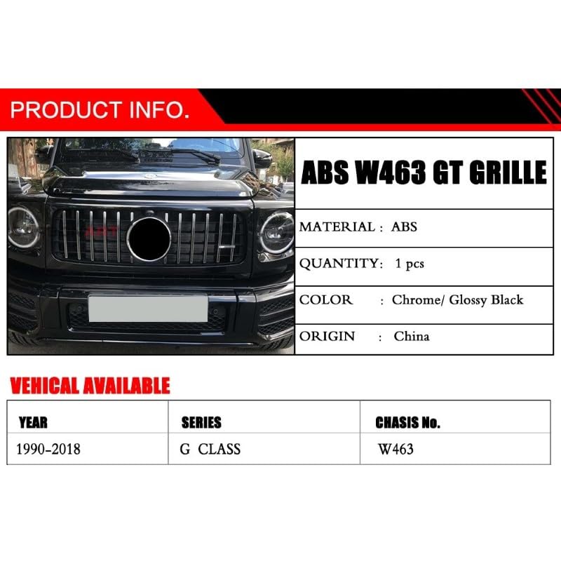 Car Craft Front Bumper Grill Compatible With Mercedes G Class W463 2019-2023 G Wagon G500 G550 G63 G65 G55 Front Bumper Grill W464 Grill Gtr Silver