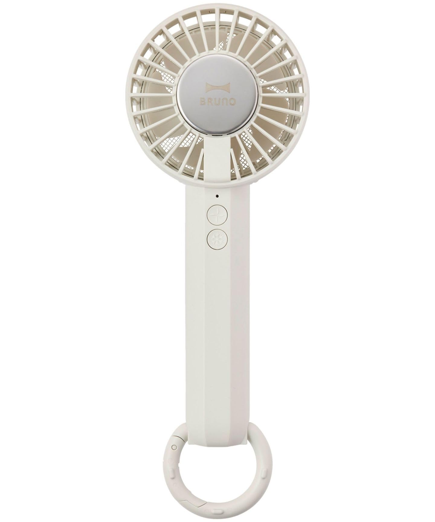 BRUNO BDE070-WH Handheld Fan Handheld Fan with Cooling Plate Small Size, Airflow, Type-C Charging, Stands with Carabiner, White, BDE070-WH