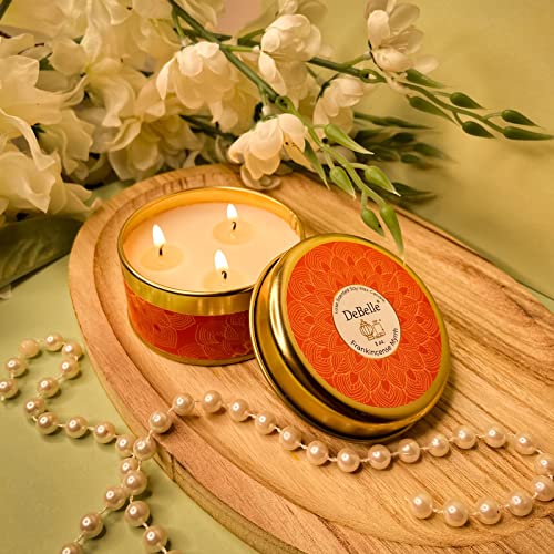 DeBelle Luxe Scented Soy Wax Candle Combo Pack of 5 | Best Gift for Home, Office | 3 Wick Candle | Aromatherapy Candle| Floral| Reusable Tin