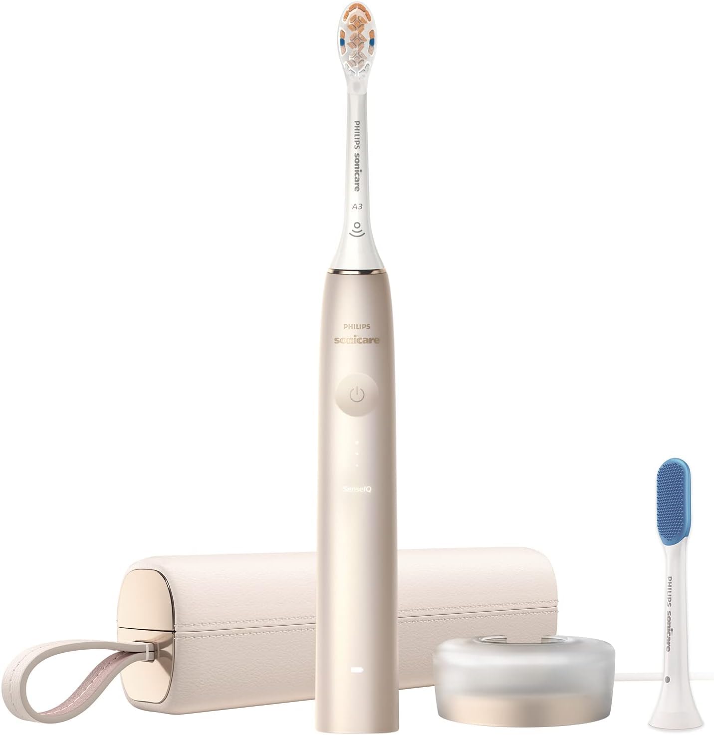 Philips Sonicare HX9992/21 9900 Prestige Electric Toothbrush, White, App Linked, Champagne, Travel, Portable, Travel Case