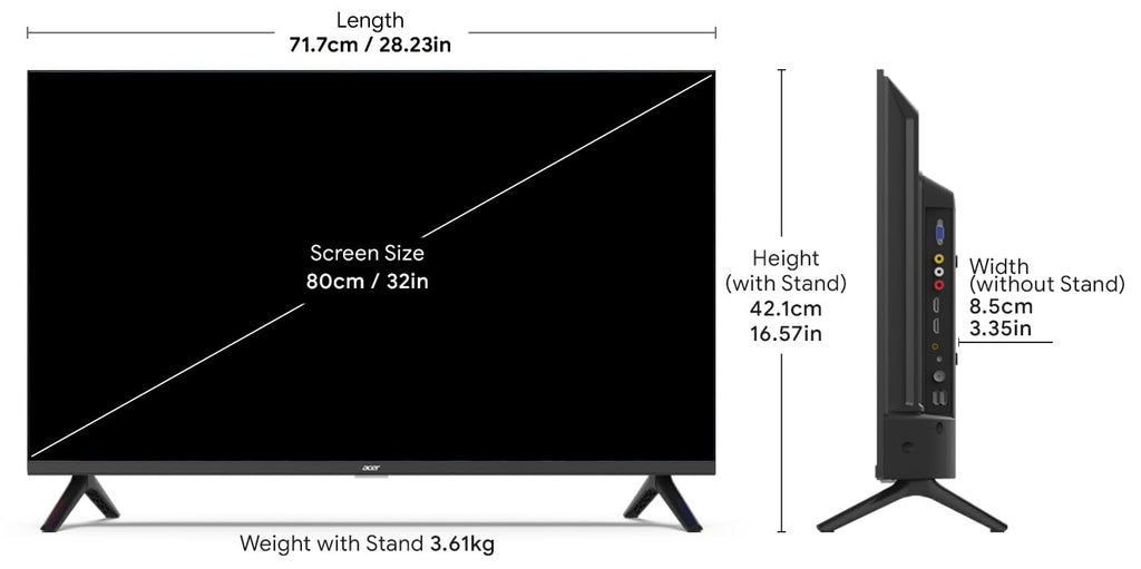 Acer 80 cm(32 inches) Advanced N series HD LED TV AR32NSV53HDFL (Black)