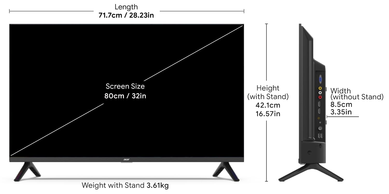 Acer 80 cm(32 inches) Advanced N series HD LED TV AR32NSV53HDFL (Black)