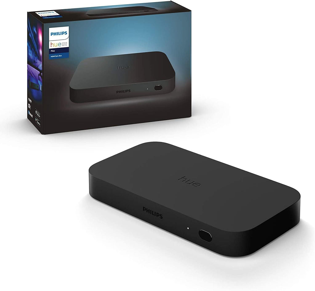 Philips Hue Play HDMI Sync-Box, smartes Zubehör für TV LED Hintergrundbeleuchtung, Nahtlose Lichtsynchronisierung für Heimkino oder Gaming mit Dolby-Vision, 4K und Surround Beleuchtung