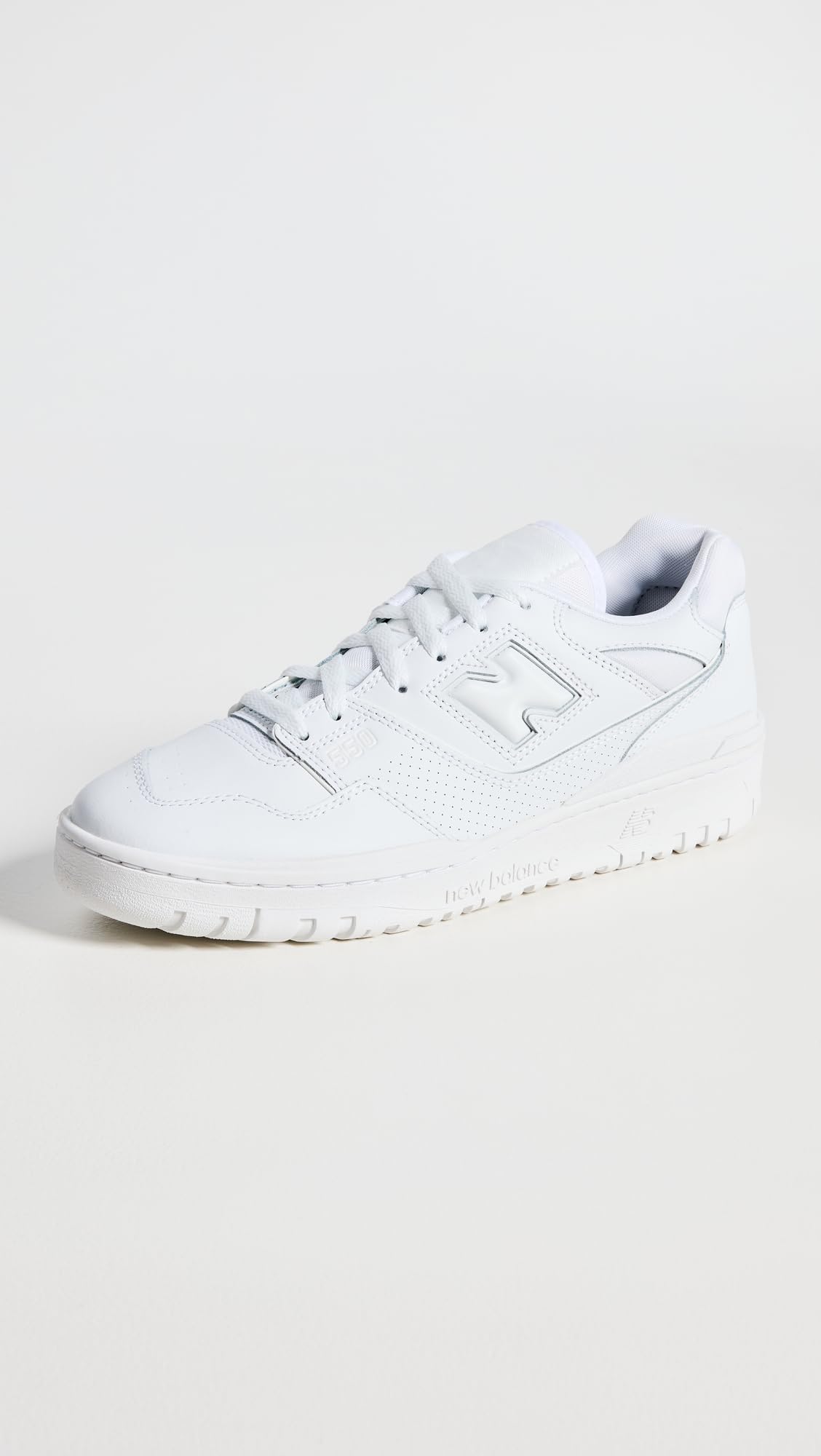 New Balance Men's BB550 Sneakers, White/White/White, 4.5 Medium US