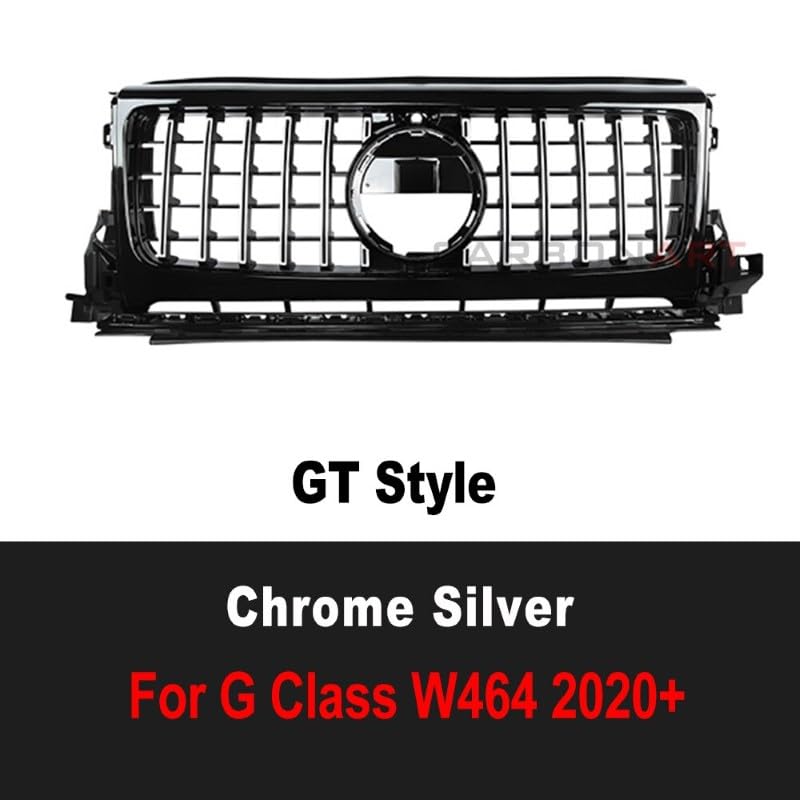Car Craft Front Bumper Grill Compatible With Mercedes G Class W463 2019-2023 G Wagon G500 G550 G63 G65 G55 Front Bumper Grill W464 Grill Gtr Silver
