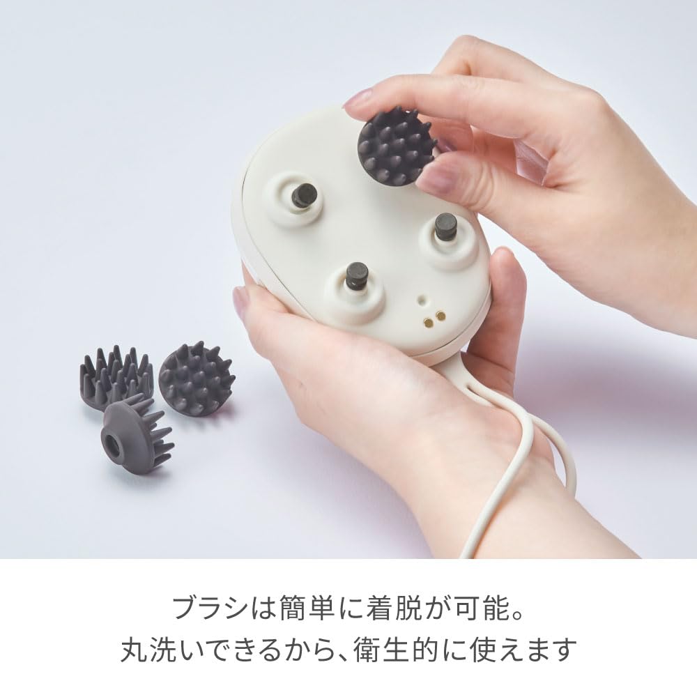 FESTINO SMHB-045 EMS Head Spa, Mini (SMHB-045), Waterproof, Lightweight, USB Rechargeable, Electric, Scalp, Gift (White)