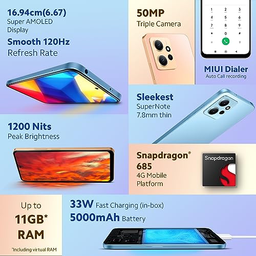 Redmi Note 12 (Sunrise Gold, 6GB RAM, 64GB Storage)