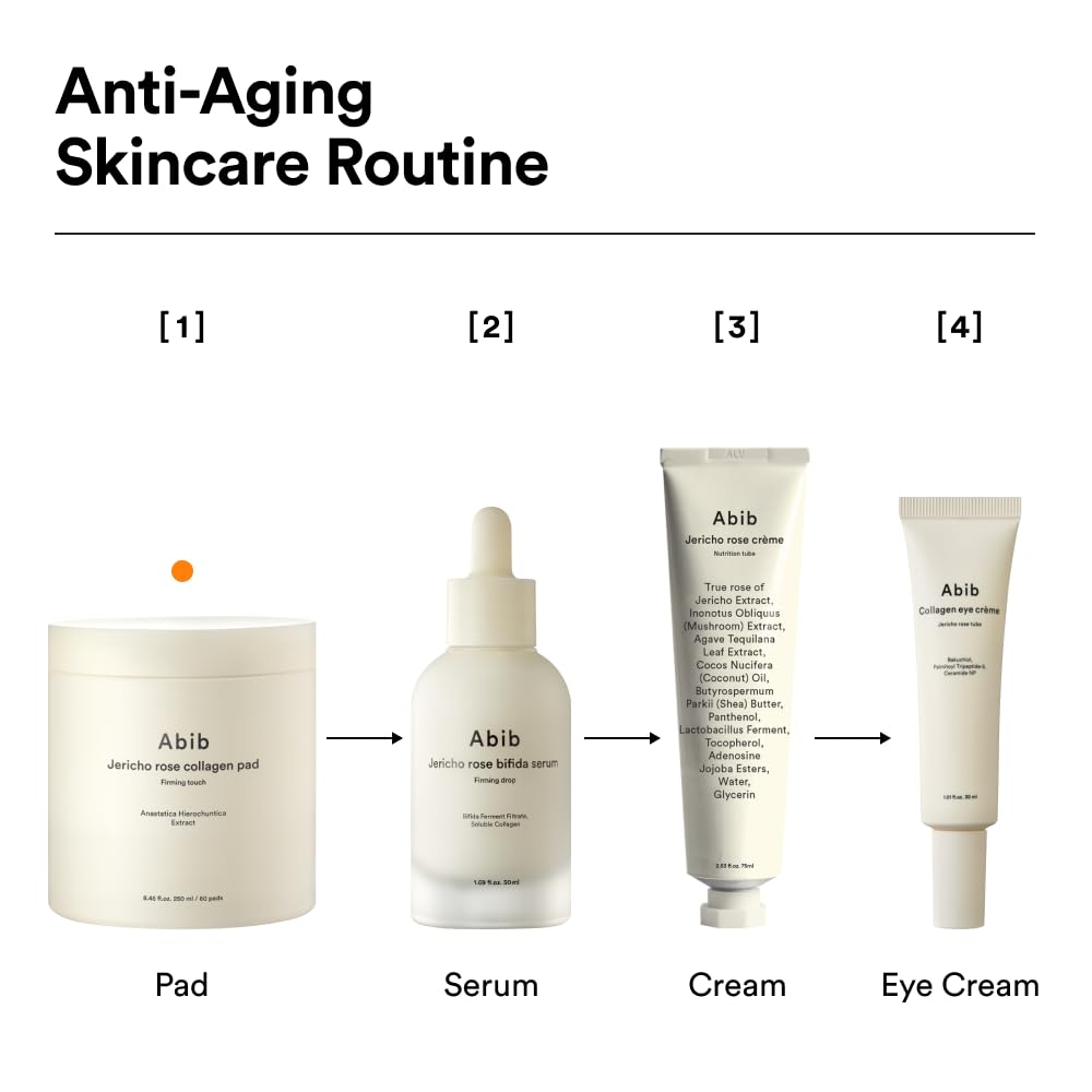 Abib Jericho Rose Non-animal Collagen Pad Firming Touch 60pads 8.45 fl.oz. | Korean Anti-aging Toner Pads for Face with Niacinamide, Peptides, Cleansing, Skin Care