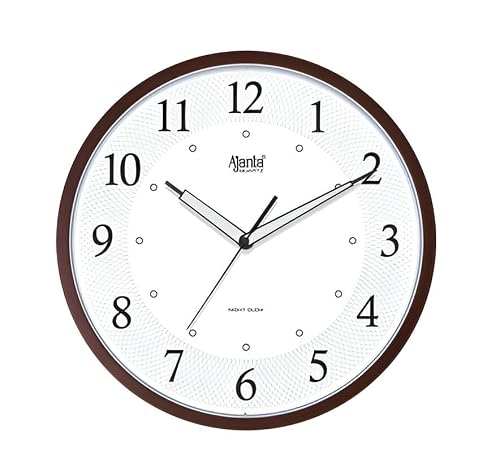 Ajanta 12 Inches Silent Sweep Radium Wall Clock Wall Clock Night Glow Wall Clock Night Vision Clock