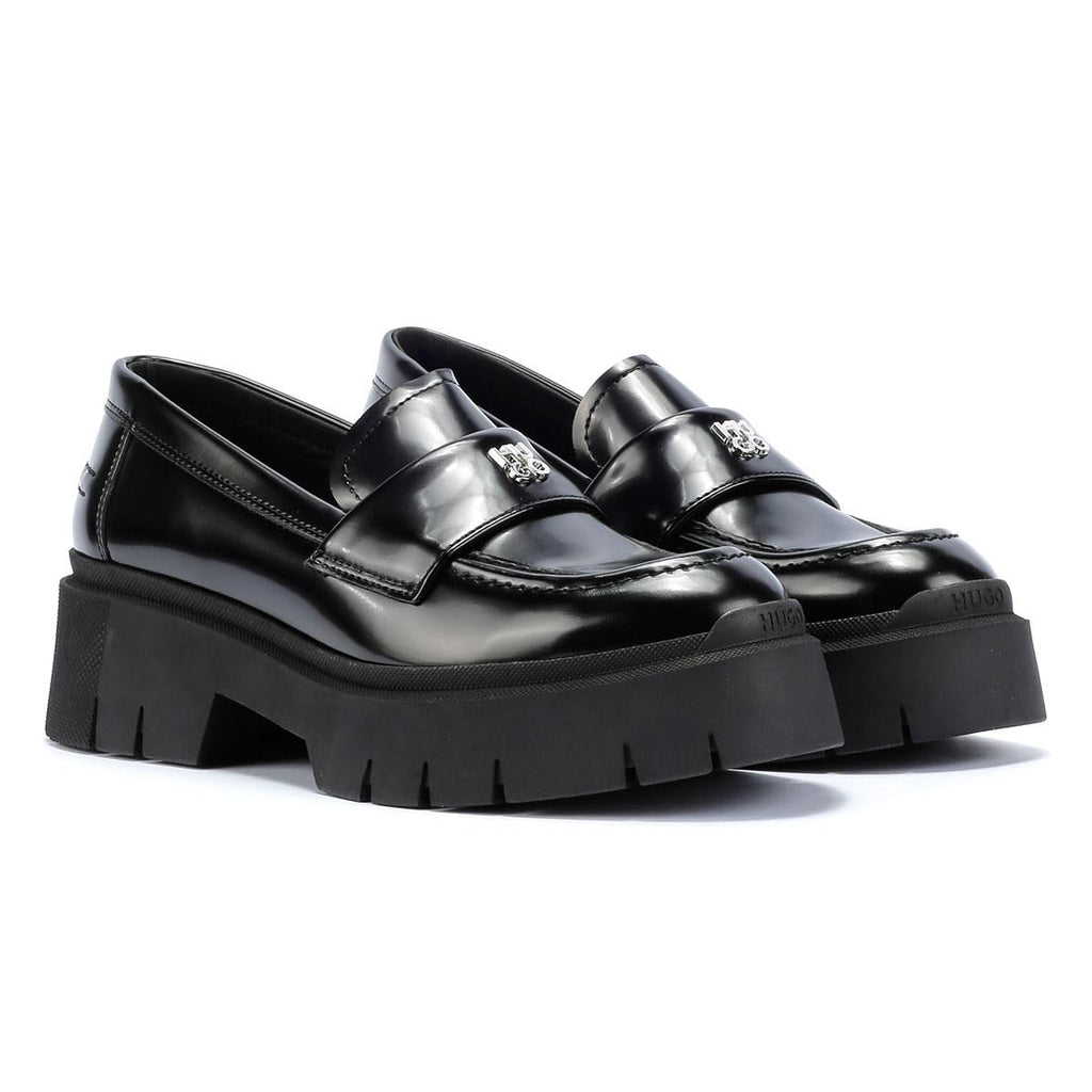 HUGO Kris_Loafer_BRPU, Mocasines Planos Mujer, Black, 41 EU